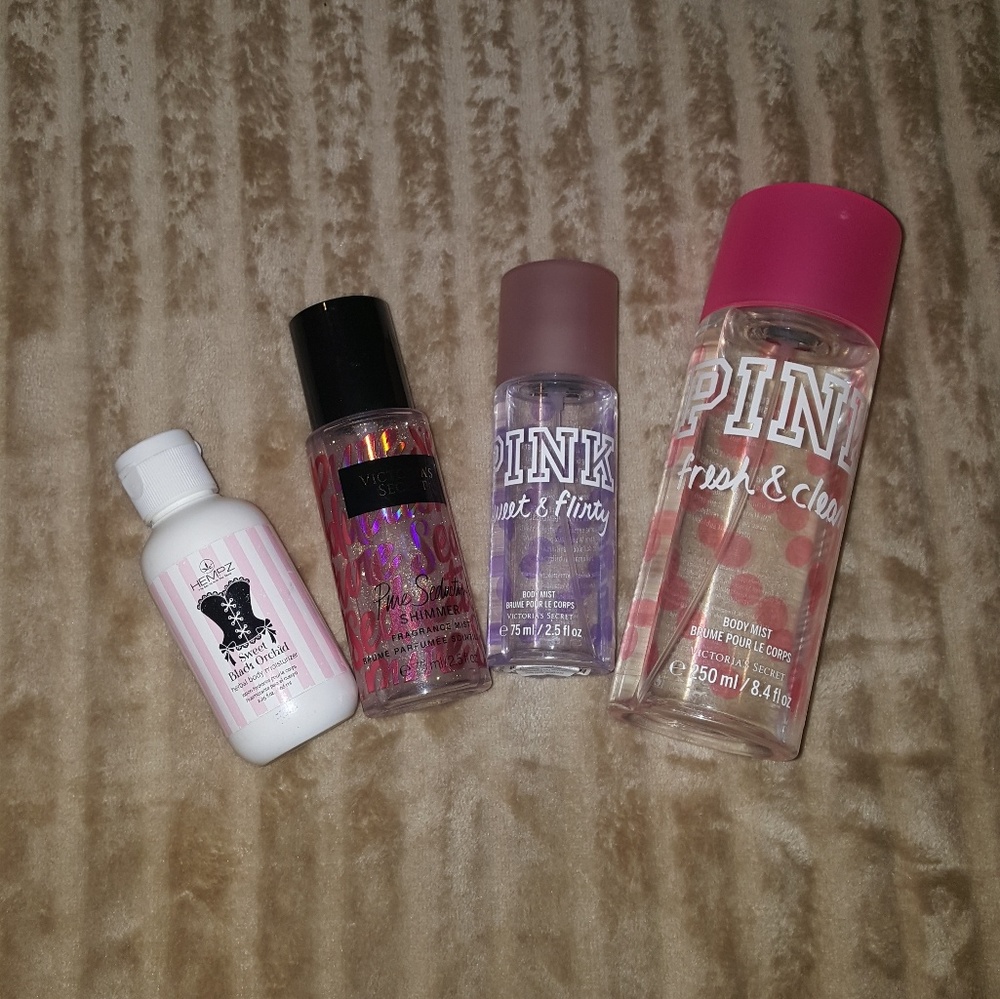 Pink vs perfume and hempz lotion